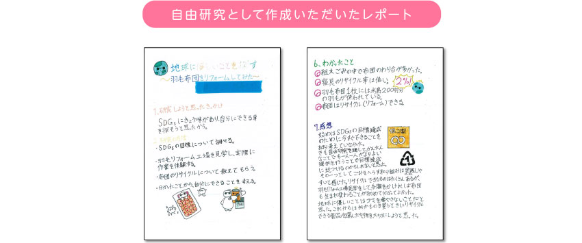 自由研究として作成いただいたレポート