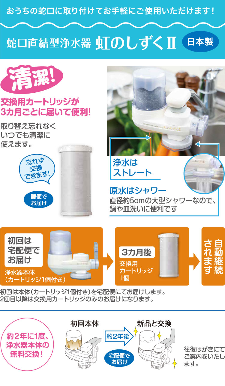 浄水器のカートリッジ2本セット くらしのサービス】詳細ページ