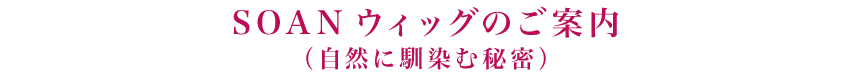 SOANウィッグのご案内（自然に馴染む秘密）