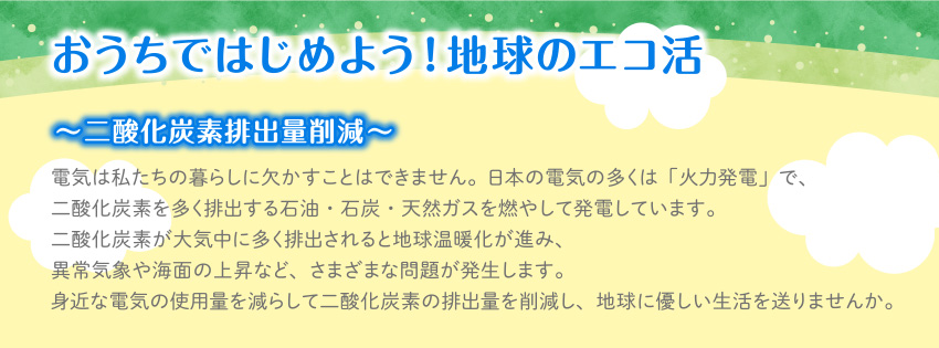 おうちではじめよう！地球のエコ活 〜二酸化炭素排出量削減〜